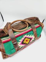 Spruce Saddle Blanket Leather Duffel Bag Western Fashion 6