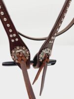 Buffalo LEather Headstall Western Soft Leather Bridle One Ear Browband Futurity Knot Noseband Tiedown 28