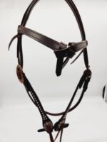 Buffalo LEather Headstall Western Soft Leather Bridle One Ear Browband Futurity Knot Noseband Tiedown 29