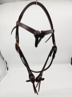 Buffalo LEather Headstall Western Soft Leather Bridle One Ear Browband Futurity Knot Noseband Tiedown 31