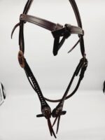 Buffalo LEather Headstall Western Soft Leather Bridle One Ear Browband Futurity Knot Noseband Tiedown 32