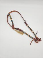 Fire ICe Beaded Headstall Browband One Ear Leather Cowboy Western (10)