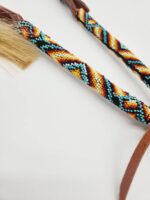 Fire ICe Beaded Headstall Browband One Ear Leather Cowboy Western (10)