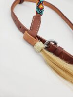 Fire ICe Beaded Headstall Browband One Ear Leather Cowboy Western (10)