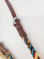 Fire ICe Beaded Headstall Browband One Ear Leather Cowboy Western (10)