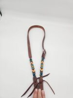 Fire ICe Beaded Headstall Browband One Ear Leather Cowboy Western (10)