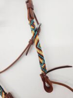 Fire ICe Beaded Headstall Browband One Ear Leather Cowboy Western (10)