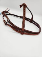 Leather Western Headstall Futurity Knot Browband One Ear Tiedown Noseband Beaded Roughout Tooled Bridles Headstall 10