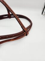 Leather Western Headstall Futurity Knot Browband One Ear Tiedown Noseband Beaded Roughout Tooled Bridles Headstall 15