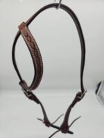 Leather Western Headstall Futurity Knot Browband One Ear Tiedown Noseband Beaded Roughout Tooled Bridles Headstall 17