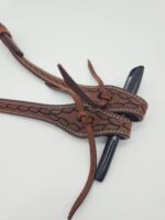 Leather Western Headstall Futurity Knot Browband One Ear Tiedown Noseband Beaded Roughout Tooled Bridles Headstall 20