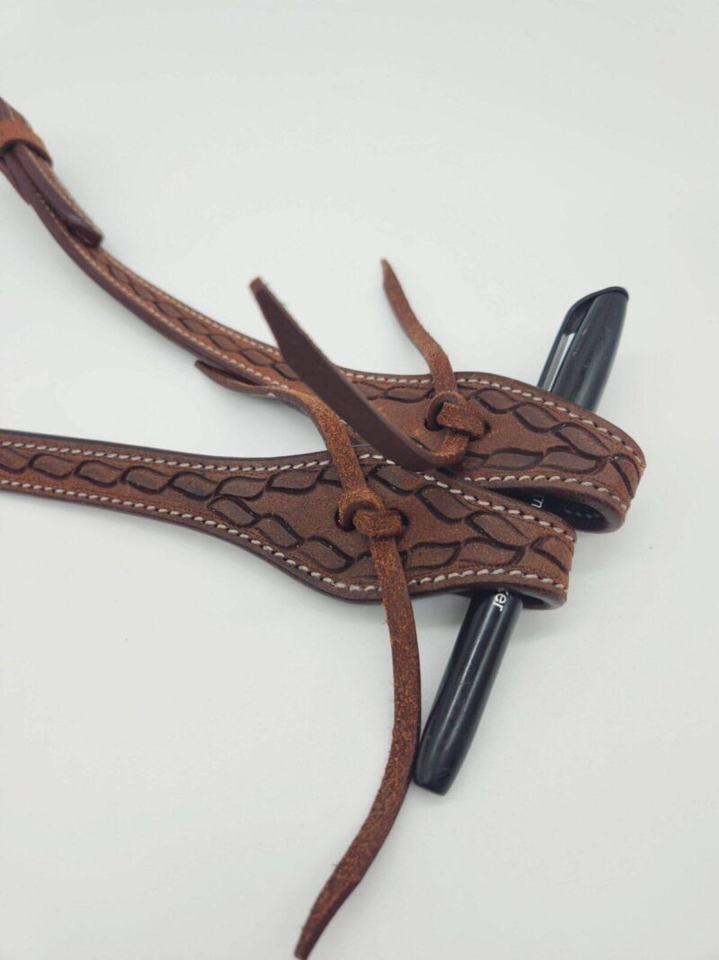 Leather Western Headstall Futurity Knot Browband One Ear Tiedown Noseband Beaded Roughout Tooled Bridles Headstall 20