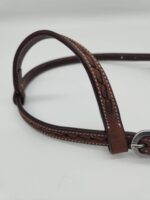 Leather Western Headstall Futurity Knot Browband One Ear Tiedown Noseband Beaded Roughout Tooled Bridles Headstall 21
