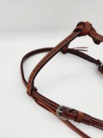 Leather Western Headstall Futurity Knot Browband One Ear Tiedown Noseband Beaded Roughout Tooled Bridles Headstall 3