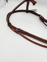 Leather Western Headstall Futurity Knot Browband One Ear Tiedown Noseband Beaded Roughout Tooled Bridles Headstall 7
