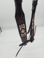 Leather Western Headstall Futurity Knot Browband One Ear Tiedown Noseband Beaded Roughout Tooled Bridles Headstall 78