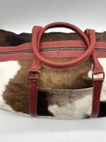 Leather Cowhide Purse Duffel Bag Travel Bag Tooled Leather Pockets Laptop Bag Western Chic Boho Fashion Purse Crossbody 25