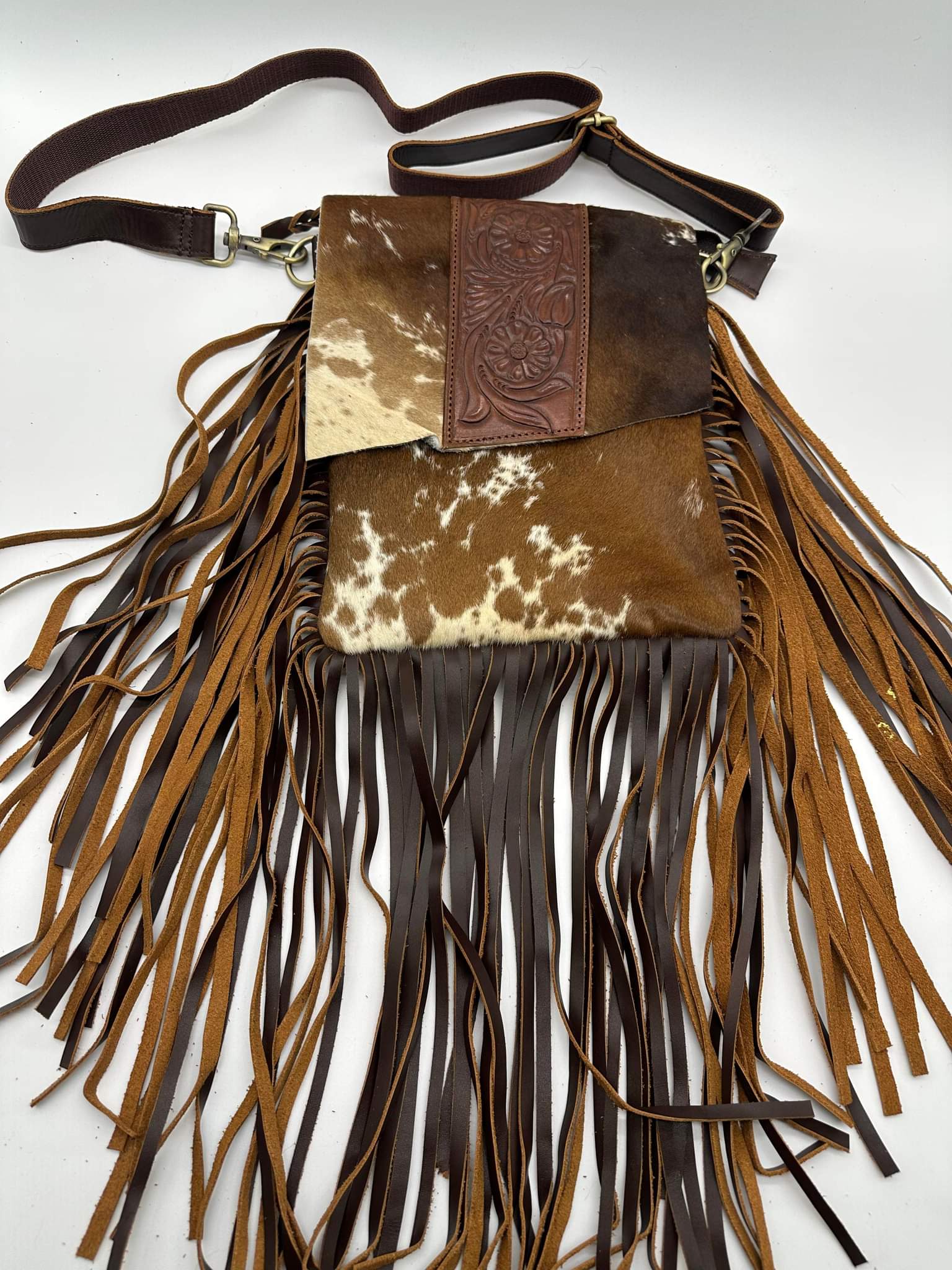 American Darling Hair-On Cowhide Leather Tooled Flap Cinch Backpack Pu |  Painted Cowgirl Western Store