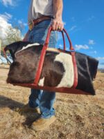 Leather Mens Travel Bag Mans Duffel Bag Weekend Carry On Leather Cowhide Bag Soft Leater Shoe Pocket Mens Bag 17
