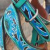 Leather Dog Collar - Blue Painted Sunflower - view 13