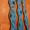 Leather Dog Collar - Blue Painted Sunflower - view 5