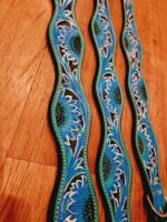 Blue Sunflower Dog Collar Leather Tooled small medium large collars for dogs 4