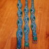 Leather Dog Collar - Blue Painted Sunflower - view 6