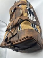 Leather western duffel bag travel bag overnight bag mens bags saddle blanket wool pendleton thunderbolt 2