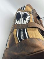 Leather western duffel bag travel bag overnight bag mens bags saddle blanket wool pendleton thunderbolt 5