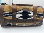 Leather western duffel bag travel bag overnight bag mens bags saddle blanket wool pendleton thunderbolt 7
