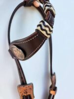 Rawhide Leather Western Split Ear One Ear Headstall For Sale 17