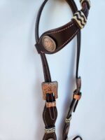 Rawhide Leather Western Split Ear One Ear Headstall For Sale 19