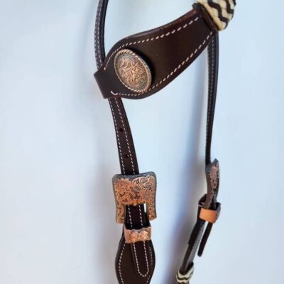 Rawhide Leather Western Split Ear One Ear Headstall For Sale 19