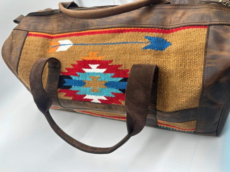 Sedona Turquoise Leather Travel Bag Weekend Bag Duffel Bag Carry On Western Bag Mens 18