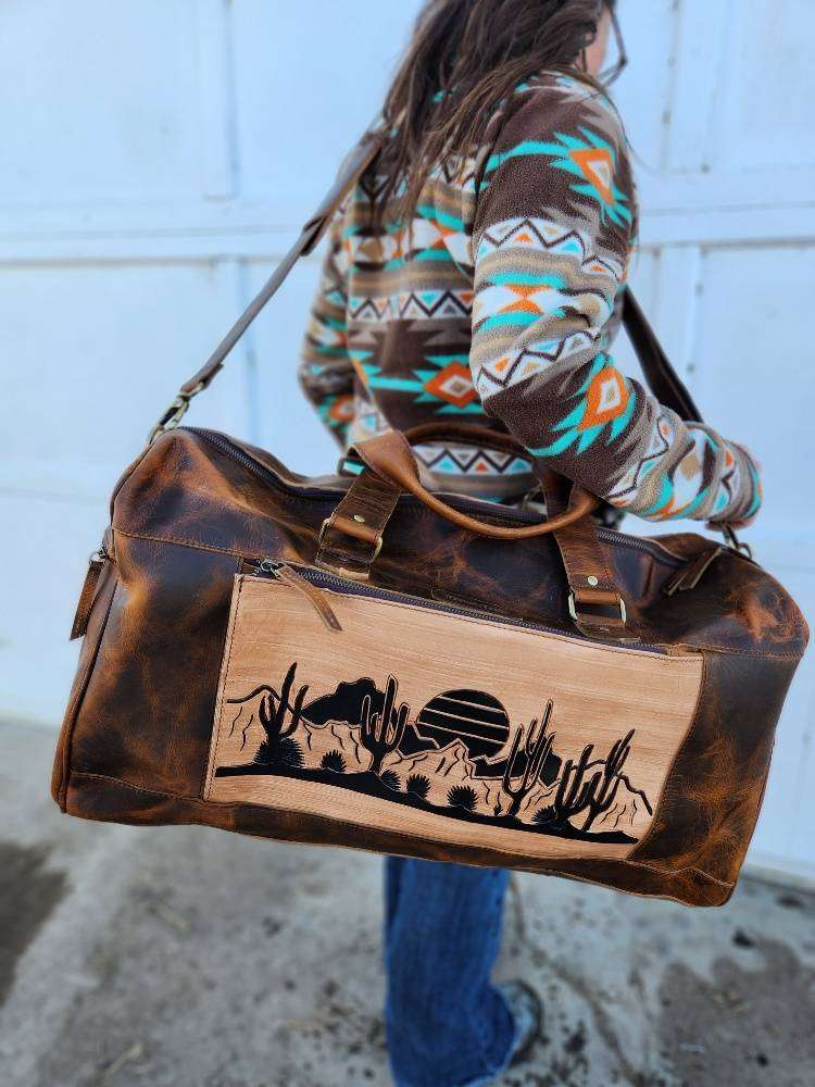 Distressed Leather Duffel Bag / Travel Bag- The Classic - Ranch Hand Store