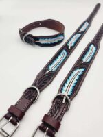 Leather Dog Collar For Sale Ranch Hand HUGE Clearance Blowout Prices Sunflower Turquoise Dog Collars 14