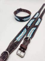 Leather Dog Collar For Sale Ranch Hand HUGE Clearance Blowout Prices Sunflower Turquoise Dog Collars 15