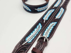 Leather Dog Collar For Sale Ranch Hand HUGE Clearance Blowout Prices Sunflower Turquoise Dog Collars 15