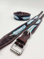 Leather Dog Collar For Sale Ranch Hand HUGE Clearance Blowout Prices Sunflower Turquoise Dog Collars 16