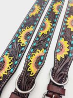 Leather Dog Collar For Sale Ranch Hand HUGE Clearance Blowout Prices Sunflower Turquoise Dog Collars 22