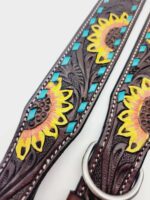 Leather Dog Collar For Sale Ranch Hand HUGE Clearance Blowout Prices Sunflower Turquoise Dog Collars 24