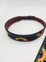 Leather Dog Collar For Sale Ranch Hand HUGE Clearance Blowout Prices Sunflower Turquoise Dog Collars 29