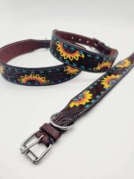 Leather Dog Collar For Sale Ranch Hand HUGE Clearance Blowout Prices Sunflower Turquoise Dog Collars 31