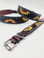 Leather Dog Collar For Sale Ranch Hand HUGE Clearance Blowout Prices Sunflower Turquoise Dog Collars 32