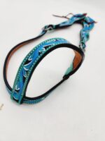 Painted Hand Carved Sunflower Broband One Ear Western Headstall Bridle So Pretty 10