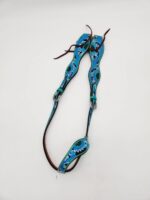 Painted Hand Carved Sunflower Broband One Ear Western Headstall Bridle So Pretty 12