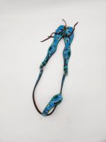 Painted Hand Carved Sunflower Broband One Ear Western Headstall Bridle So Pretty 13