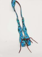 Painted Hand Carved Sunflower Broband One Ear Western Headstall Bridle So Pretty 3