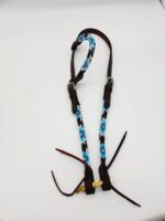 Turuqoise Beaded Beading Headstall Bridle Western Browband One Ear Short Cheek 15