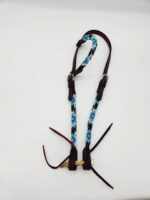 Turuqoise Beaded Beading Headstall Bridle Western Browband One Ear Short Cheek 17